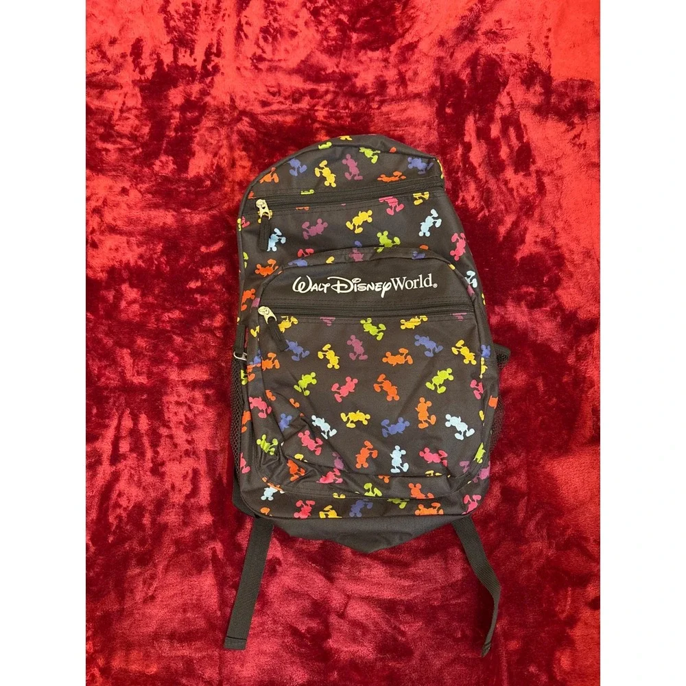 Disney Parks Walt Disney World Mickey Mouse Multi Color Silhouette Backpack